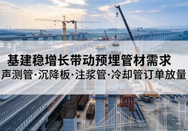 荣成基建稳增长带动预埋监测管材需求，声测管、沉降板、注浆管订单持续放量